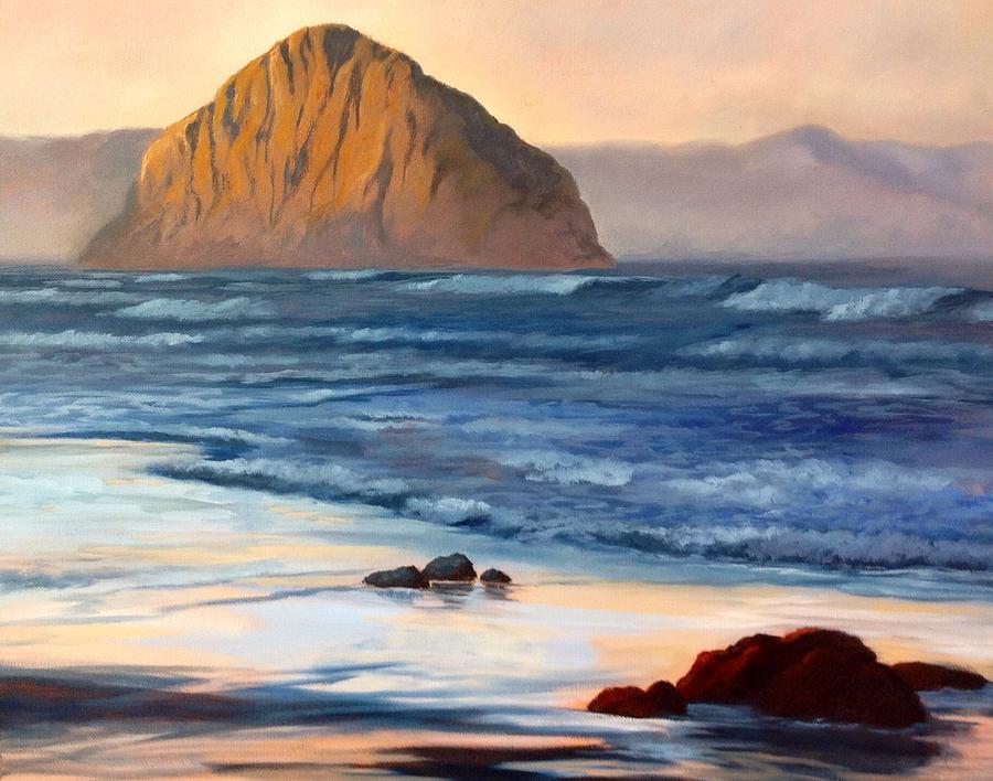 Morro Bay - The Sentinel Painting By Dorothy Nalls