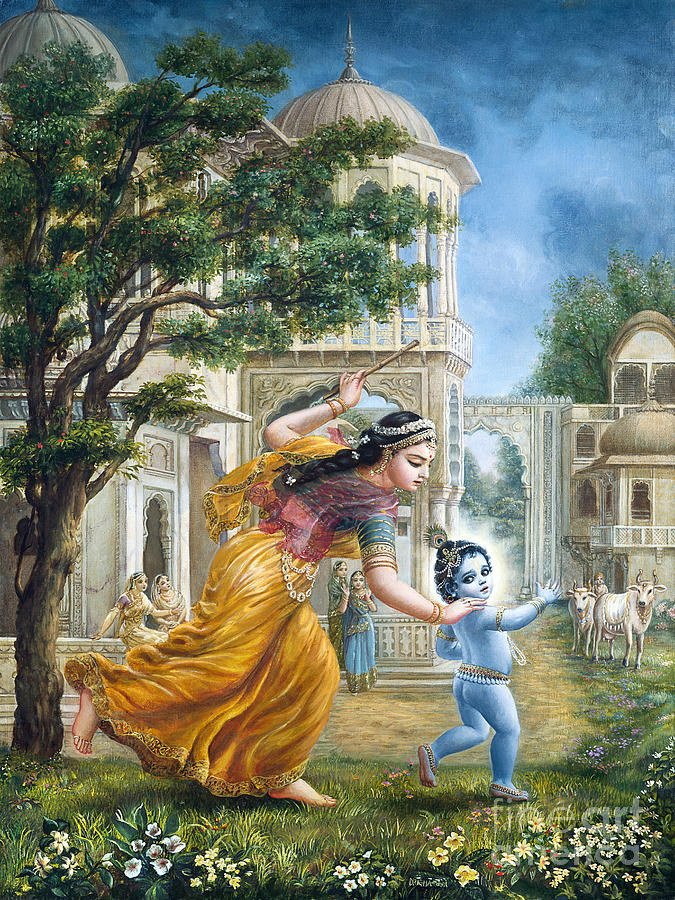 Mother Yashoda Tries To Catch Krishna By Dominique Amendola