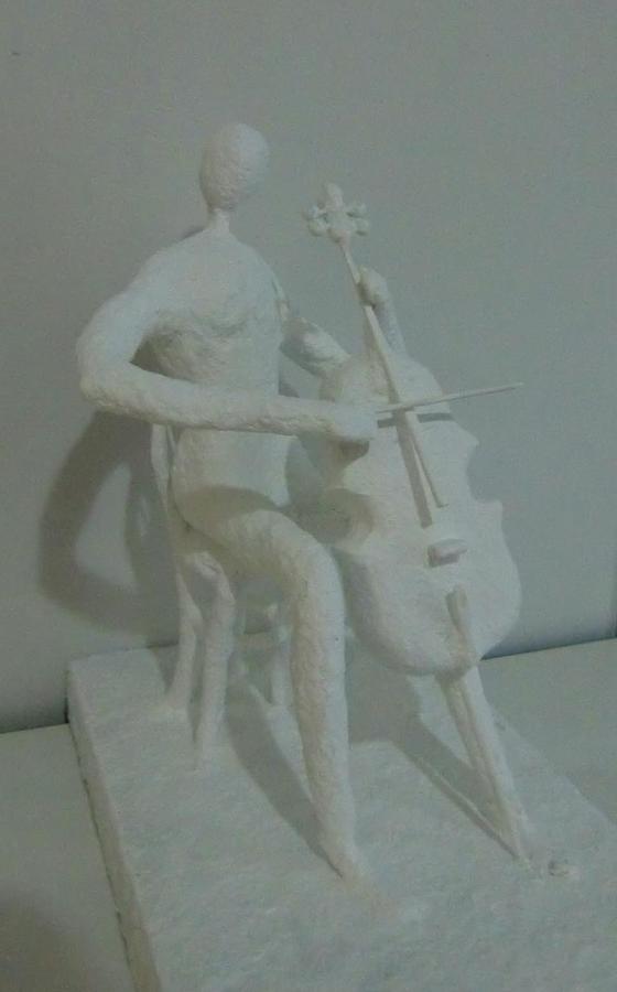 Naked Man Playing The Cello Sculpture By Miguel Angel Bonini Fine Art