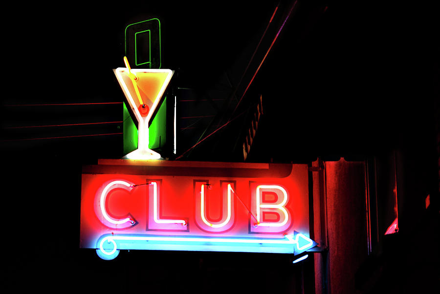 Neon Sign Club Photograph by Melany Sarafis