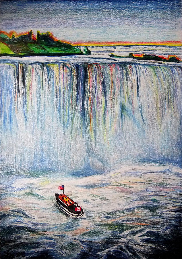 Niagara Falls Drawing by Daniel Janda
