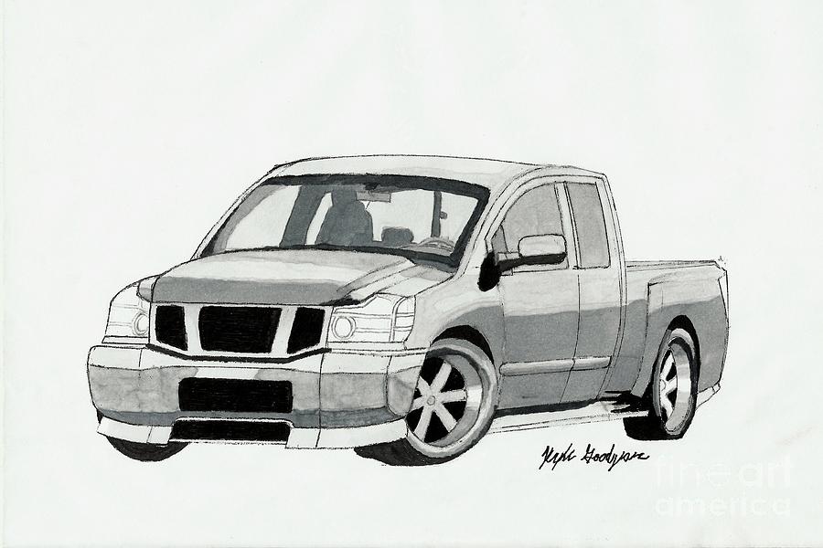Nissan Titan Drawing by Kyle Goodyear