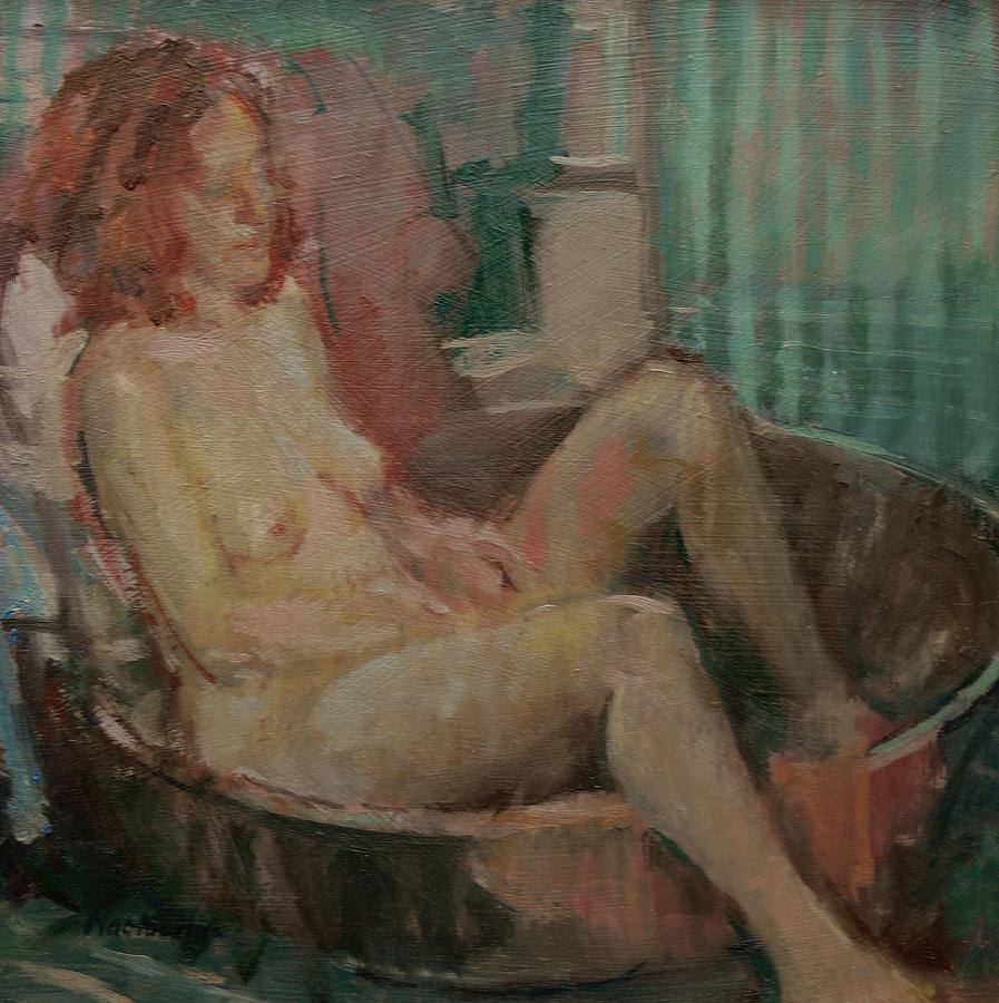 Nude In Old Tub 2008 Oil On Canvas Photograph By Pat Maclaurin Pixels