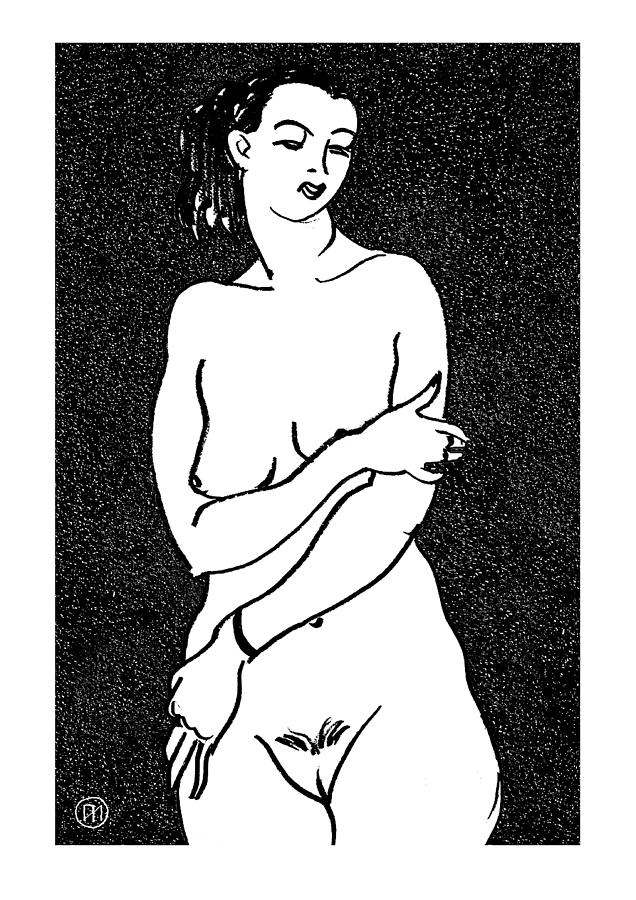 Nude Sketch Drawing By Leonid Petrushin