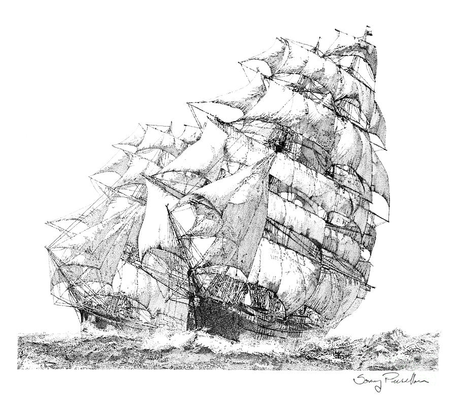 Ocean Sailing Ships Drawing