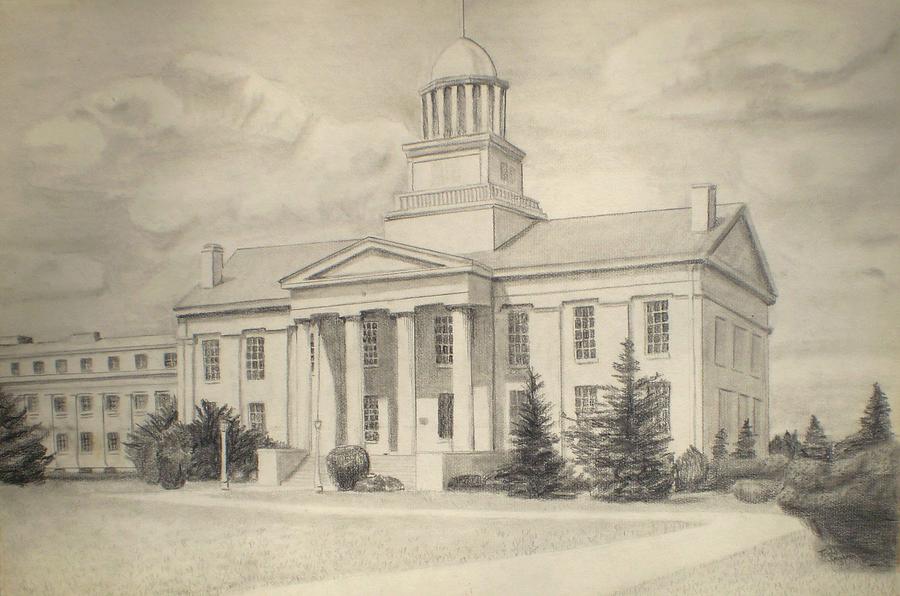 Original Iowa State Capital Drawing by Todd Spaur