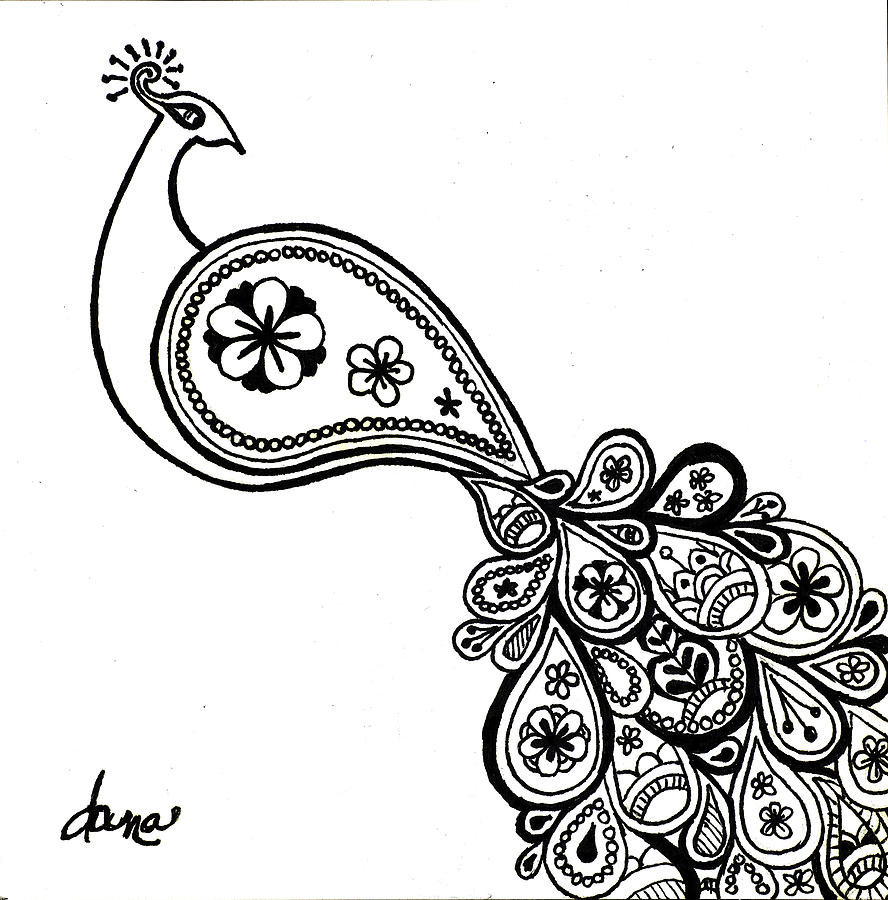 paisley peacock coloring pages - photo #2
