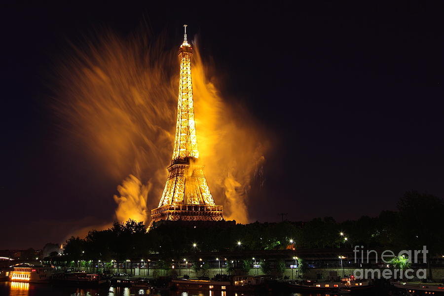 Paris Eiffel Tower Burning.. Photograph by Remy NININ