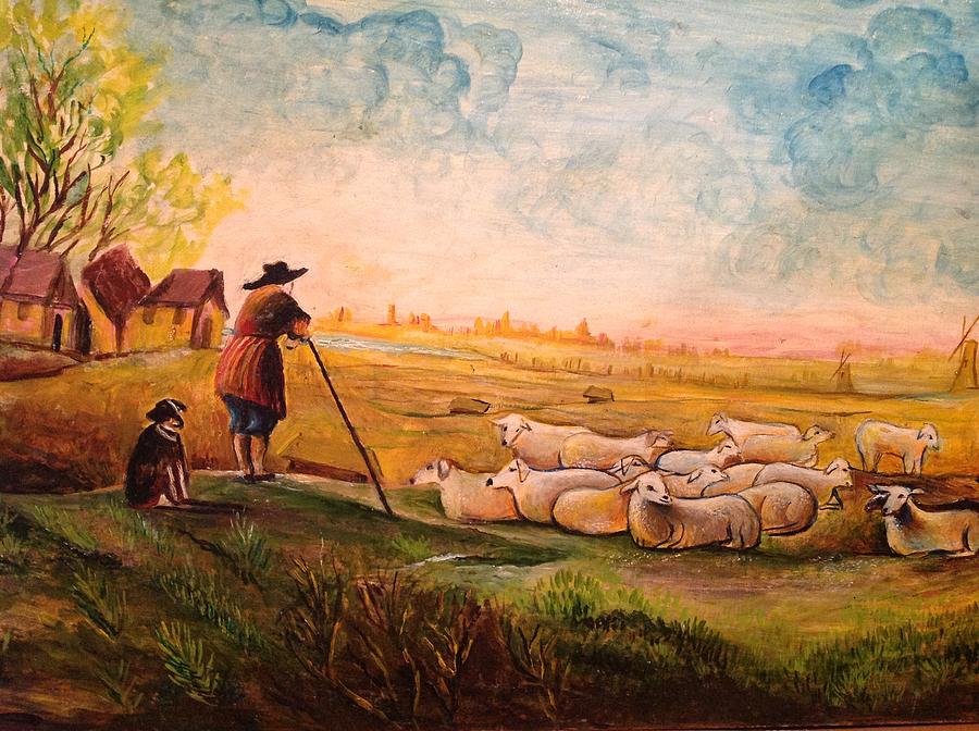 Pastoral Landscape Painting by Egidio Graziani