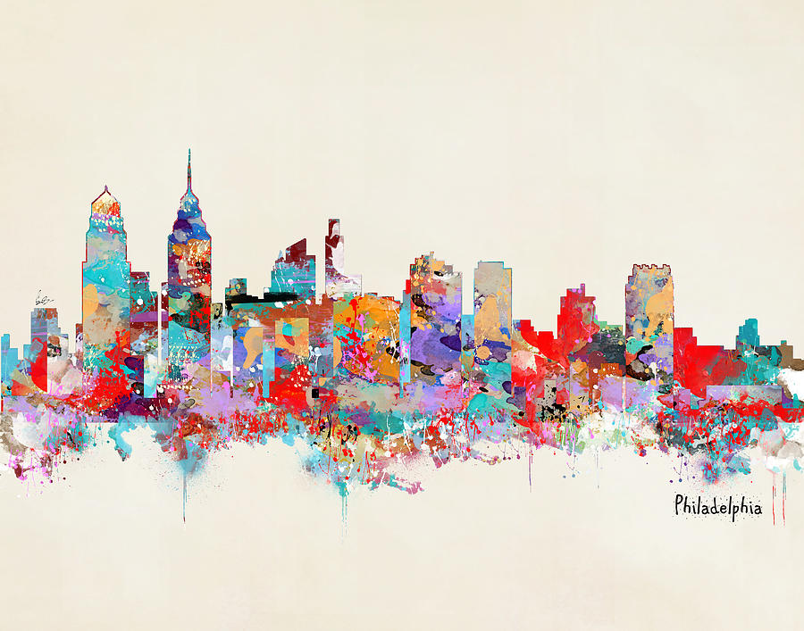 Philadelphia Skyline Painting by Bri B