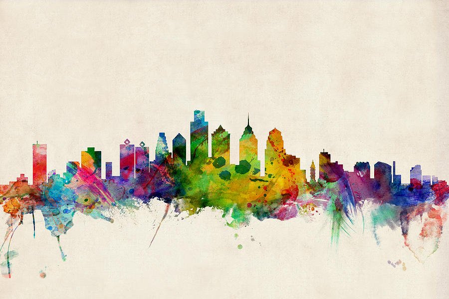 Pin Abstract City Skyline Art on Pinterest