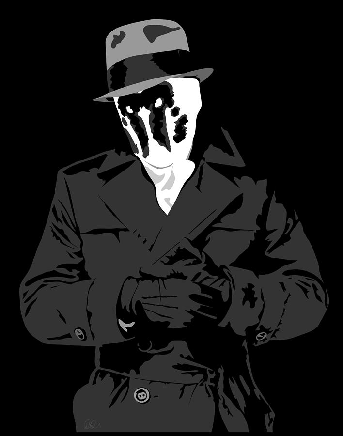 Popart Rorschach Watchmen Design Drawing by Paul Dunkel