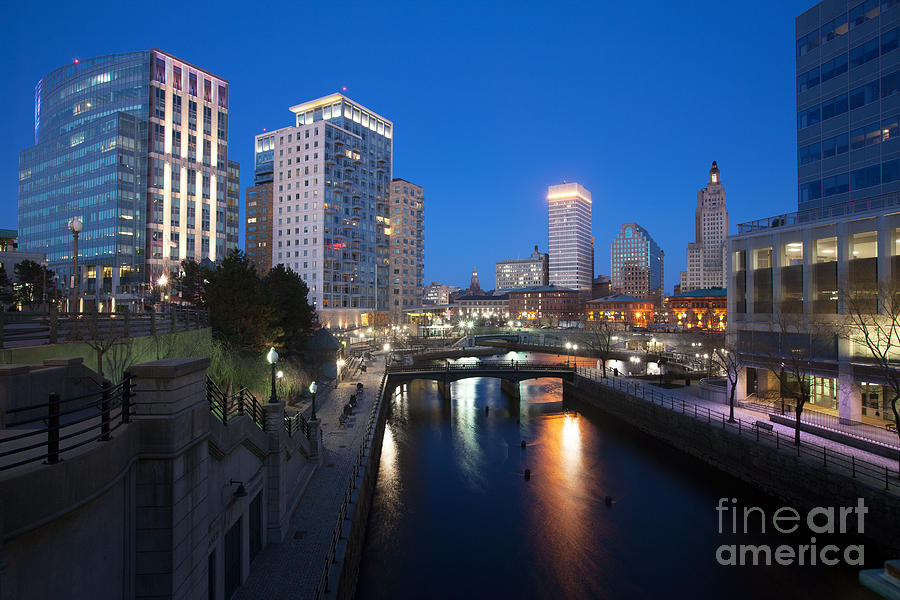 Providence Waterplace Park And Skyline Photograph by Bill Cobb