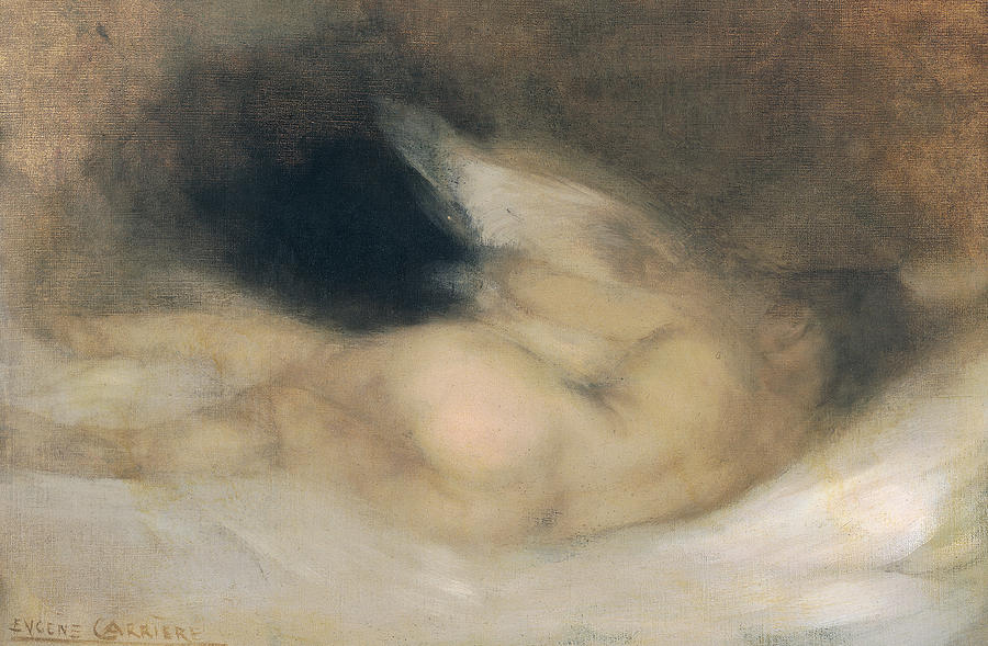 Reclining Nude Painting By Eugene Carriere Pixels