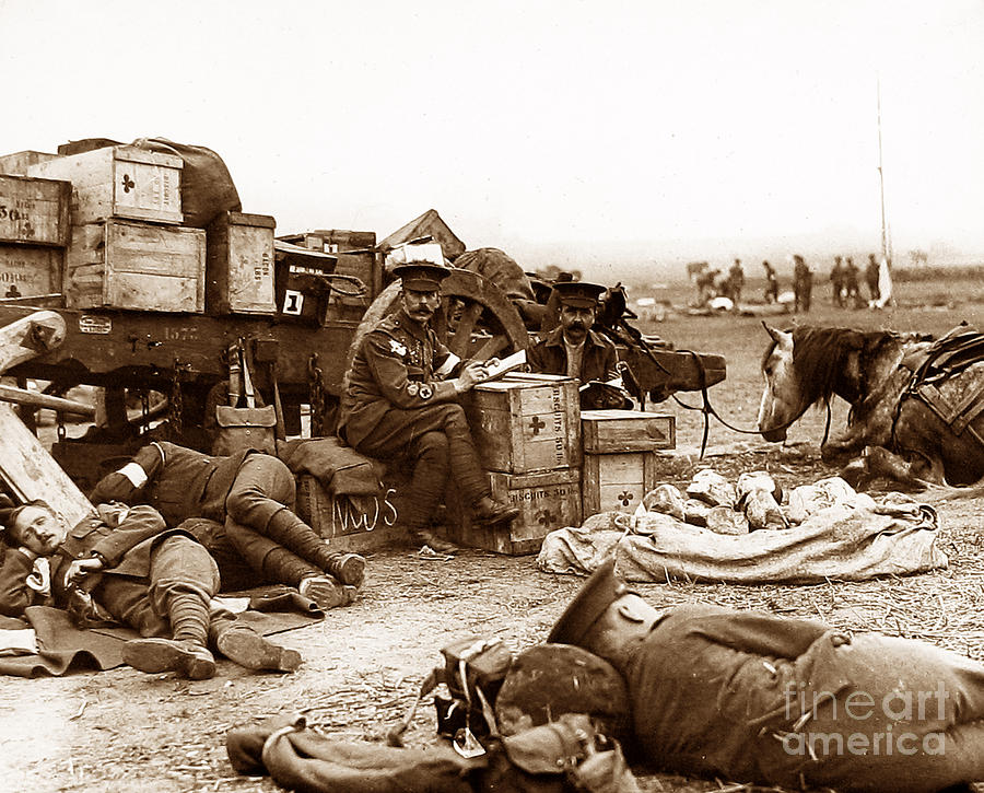 Red Cross Ambulance Men First World War Photograph by The ...