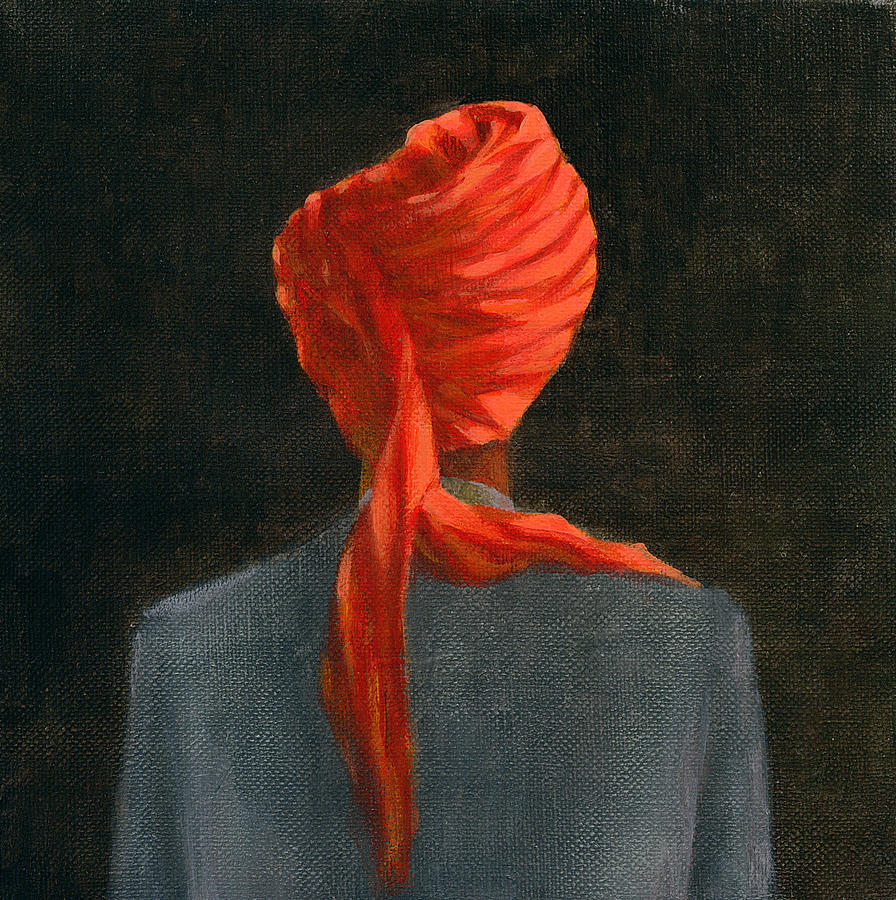 Red Turban Acrylic On Canvas Photograph By Lincoln Seligman