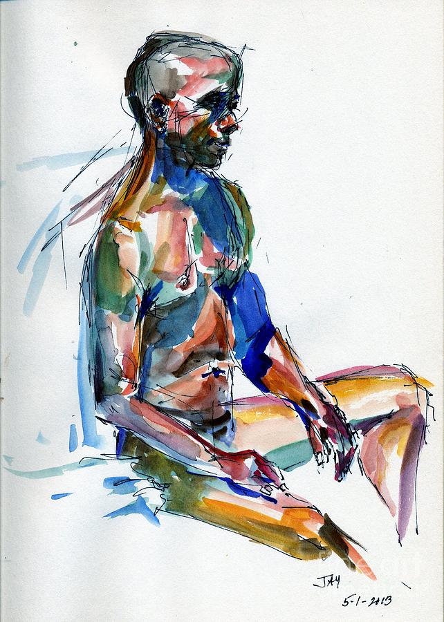 Relaxed Male Nude Painting By Joose Hadley Fine Art America