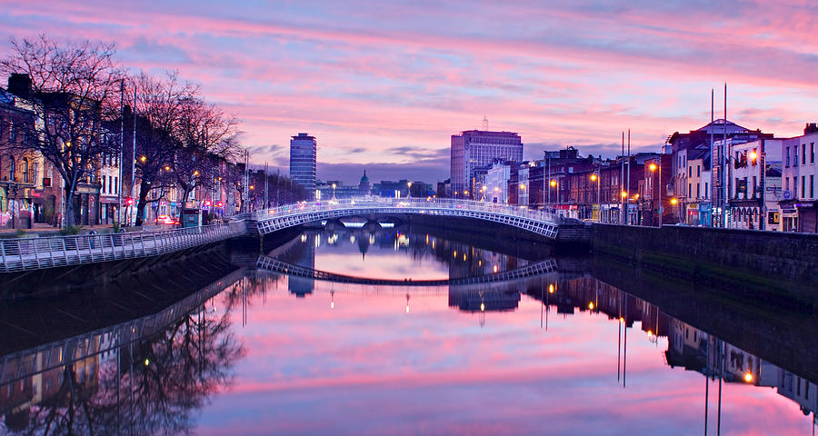 River Liffey Reflections At Dawn Dublin Photograph By Barry O Carroll