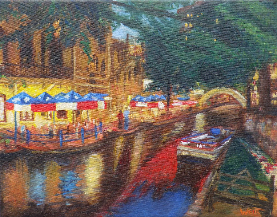 Riverwalk San Antonio Painting by Chris Weir