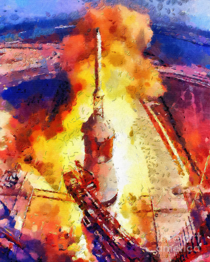Rocket Launch Painting by Magomed Magomedagaev
