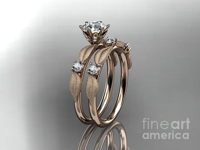 rose design wedding rings