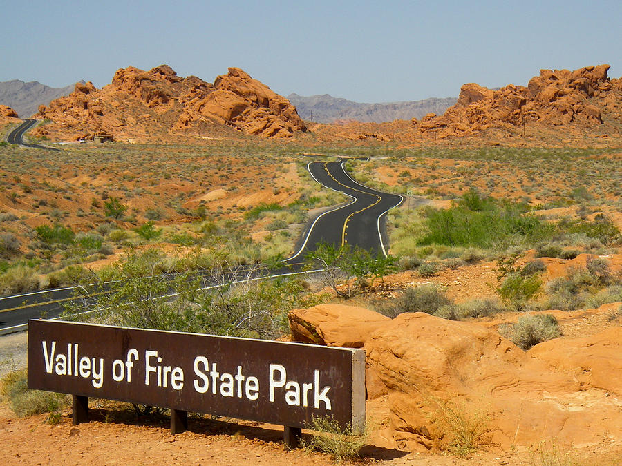 Sign On Road To Valley Of Fire State Park Nevada By Robert Ford