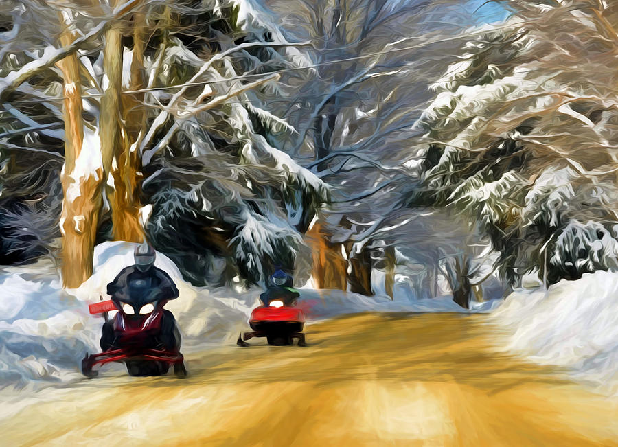 Sledding Digital Art By Tina Baxter Fine Art America