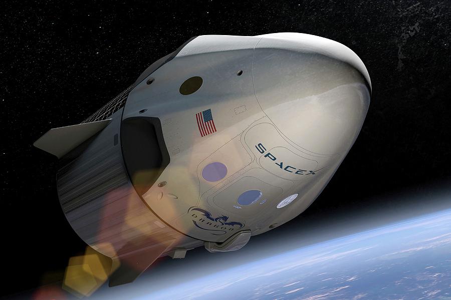 Spacex S Crew Dragon In Orbit Photograph By Spacex Science Photo