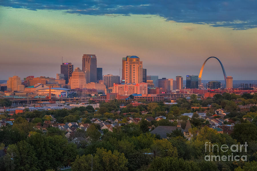 St. Louis Sunset From The Water Tower Photograph by Anne Warfield