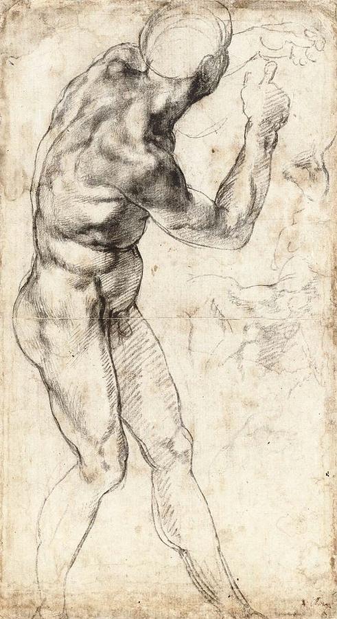 Standing Male Nude Painting By Michelangelo Buonarroti Pixels