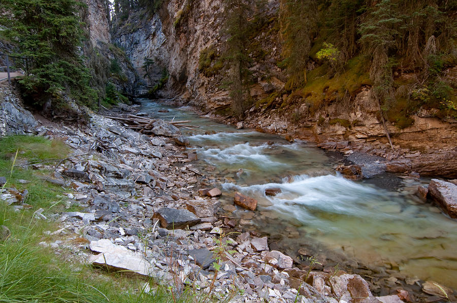 Steam Of Water Flows Near Banff Alberta Canada Photograph by Michael