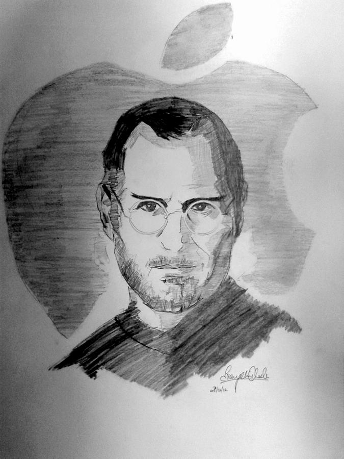 Steve Jobs Drawing by Evangeline Charles