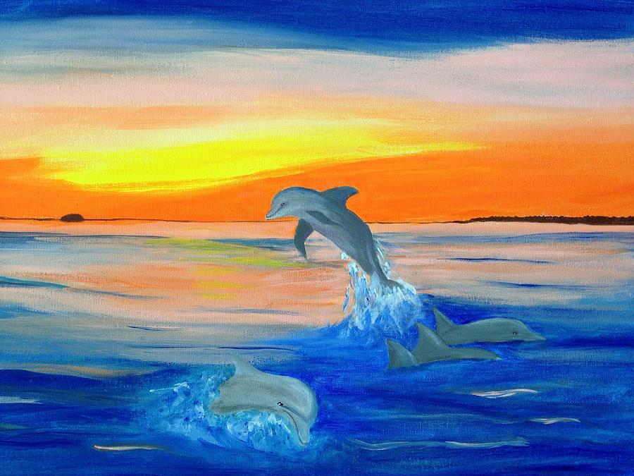 Dolphin Sunset Art Related Keywords & Suggestions - Dolphin 