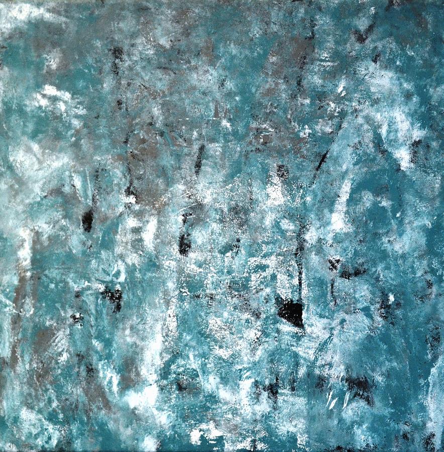 Shuffling Teal And Grey Abstract Art Painting Painting