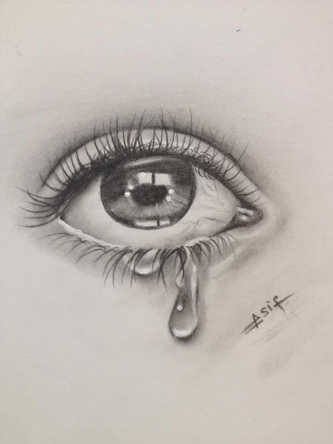 Tears Drawing by Asif Rehman
