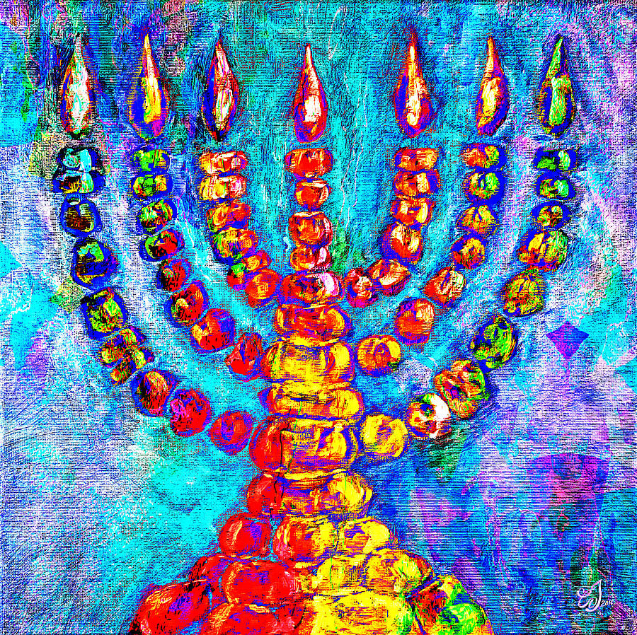 Temple Menorah Painting By Music Of The Heart