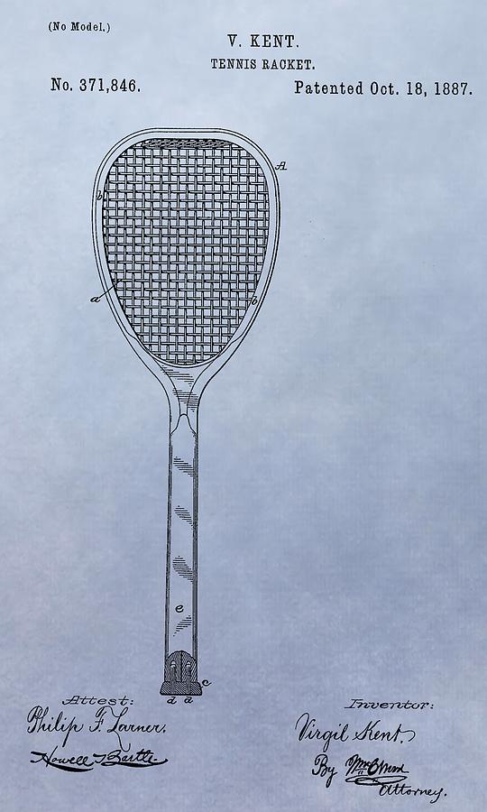 Tennis Racket Patent Digital Art By Dan Sproul