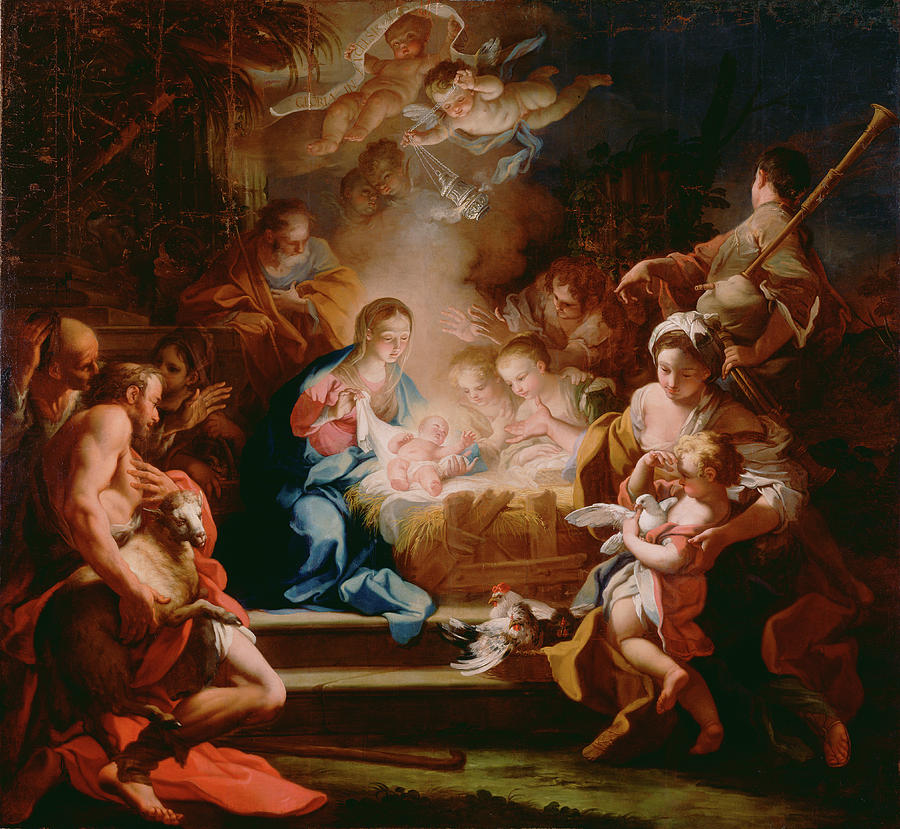 The Adoration Of The Shepherds Sebastiano Conca Painting By Litz