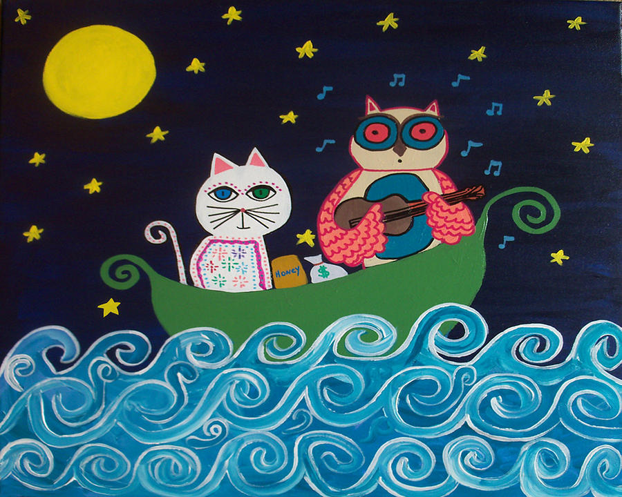 The Owl And The Pussycat Painting By Kerri Ambrosino Gallery