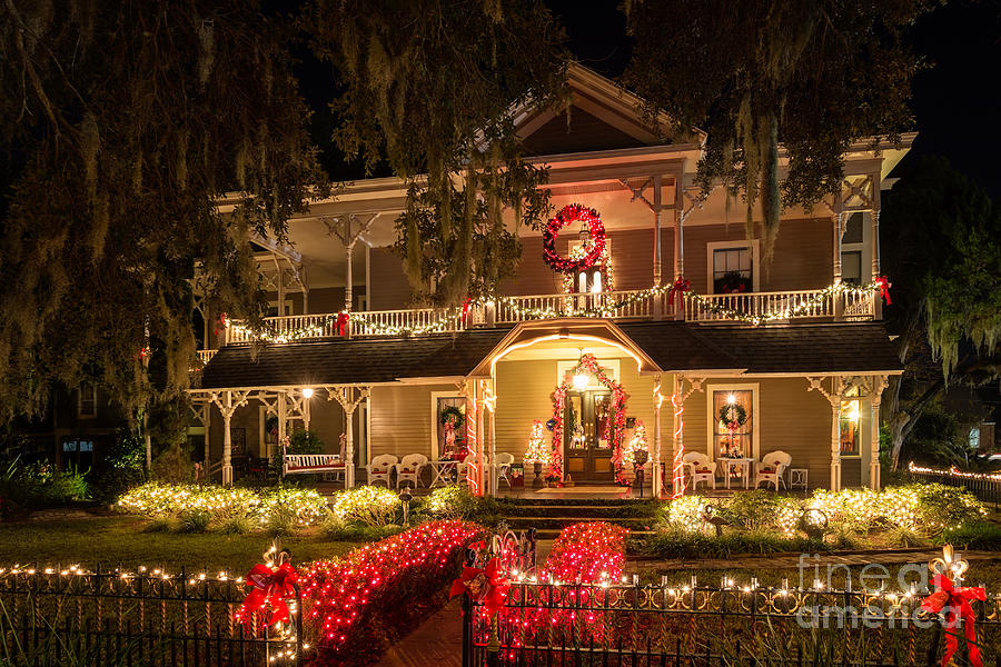 The Williams House At Christmas Amelia Island Florida Photograph by