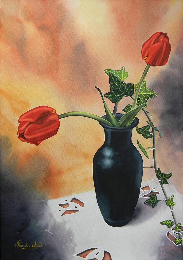  - tulips-in-black-vase-adel-nemeth
