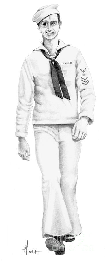 U S Navy Sailor Drawing by Murphy Elliott