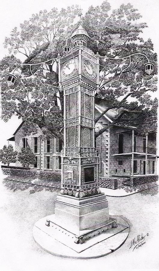 Victoria Clock Tower Drawing by Jimmy McAlister