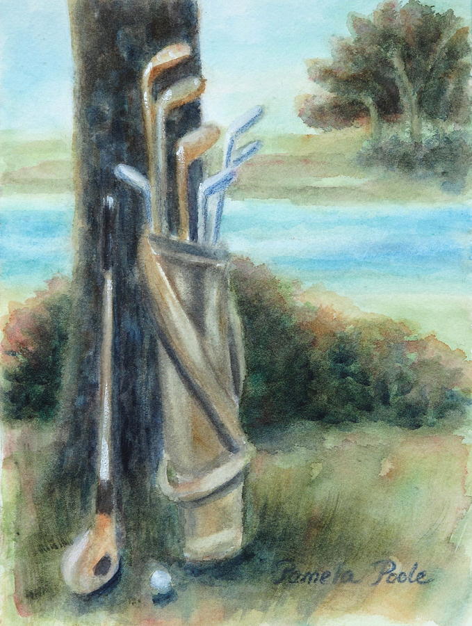 Vintage Golf 2 Painting by Pamela Poole