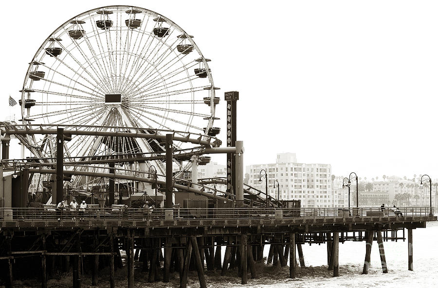 Vintage Santa Monica Pier Photograph by John Rizzuto