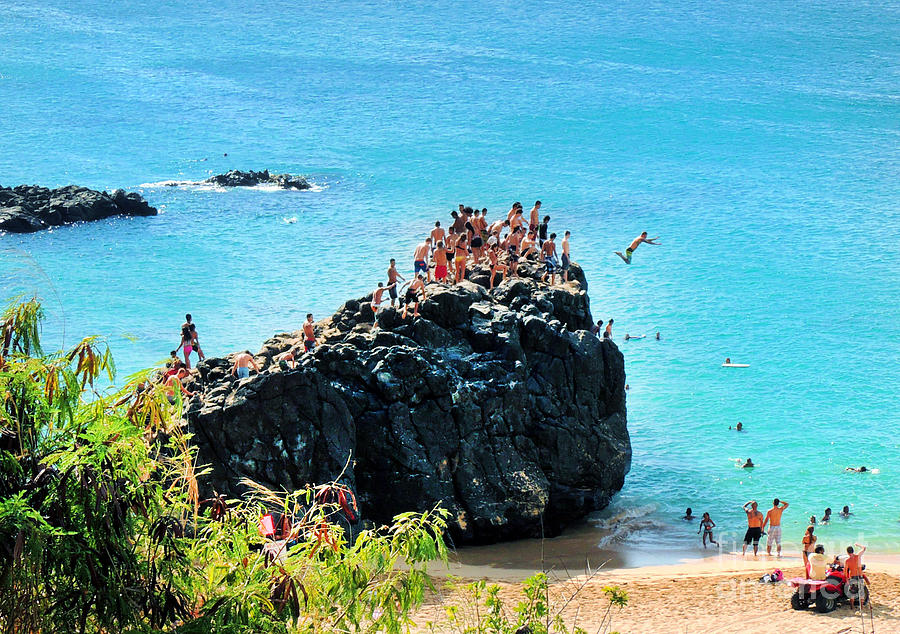 Waimea Bay Cliff Jump Photograph By Kristine Merc