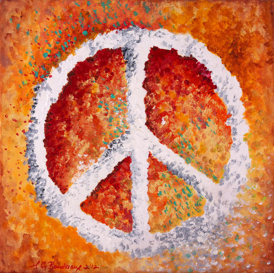 Identifies The Principles Of Contrast As The White Color Of The Peace Sign Greatly Differs From The Bright Yellow O Peace Art Colorful Backgrounds Peace Sign