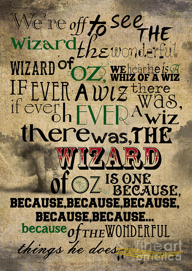 Were Off To See The Wizard Lyrics Print Wizard Of Oz Digital Art