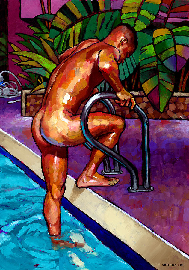 Wet From The Pool Painting By Douglas Simonson