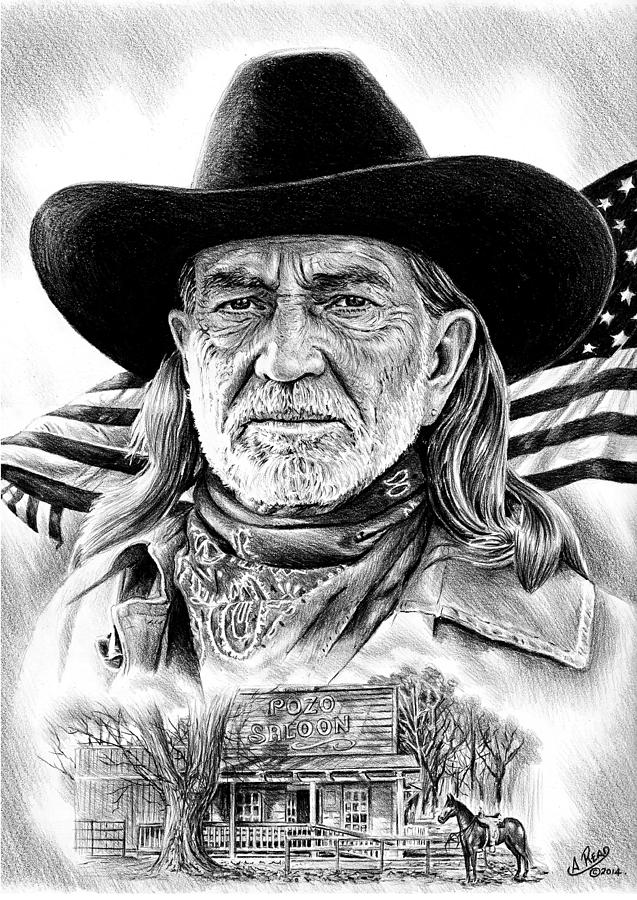 Willie Nelson Drawing by Andrew Read